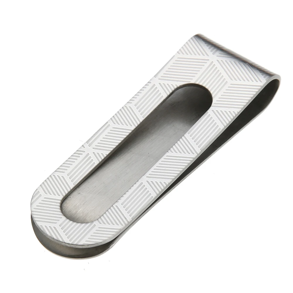 ที่หนีบเงินสแตนเลส ลายตกแต่ง ที่ใส่บัตรเครดิต กระเป๋าใส่เงินบางเฉียบ สำหรับใส่เงินสด สมุดบัญชี คล้องคอ