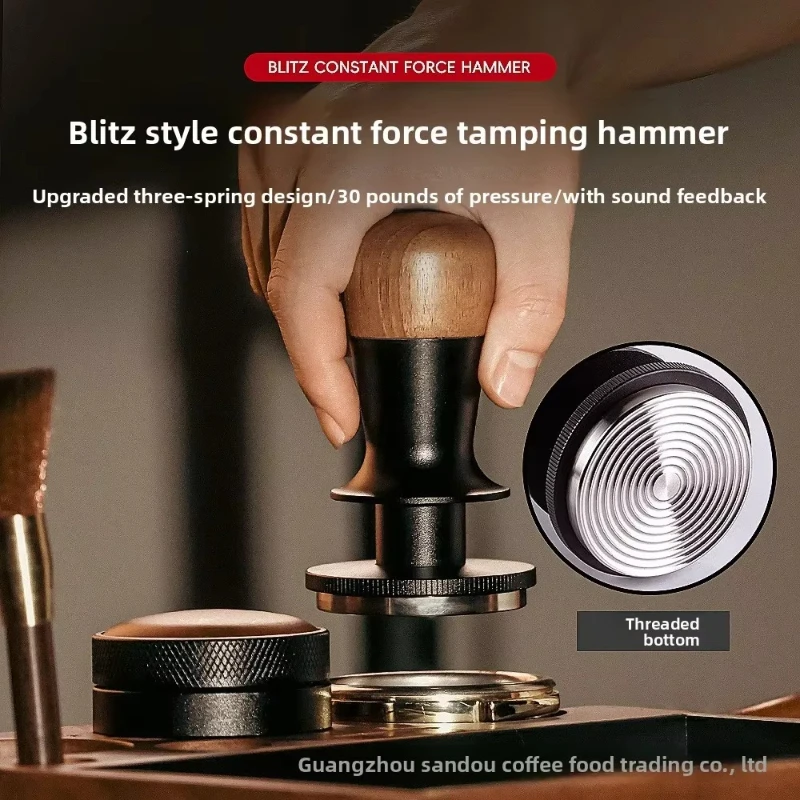 a-1   walnut constant force coffee tamper push-type automatic rebound balanced force hammer powder