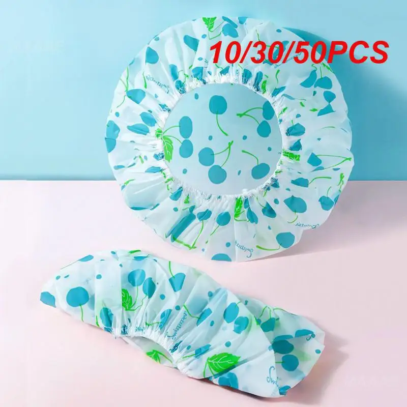 10/30/50PCS Shower Eva Reusable Creative Bathroom Accessories Hair Hat Shower Cute Cherry Household Bathroom Supplies