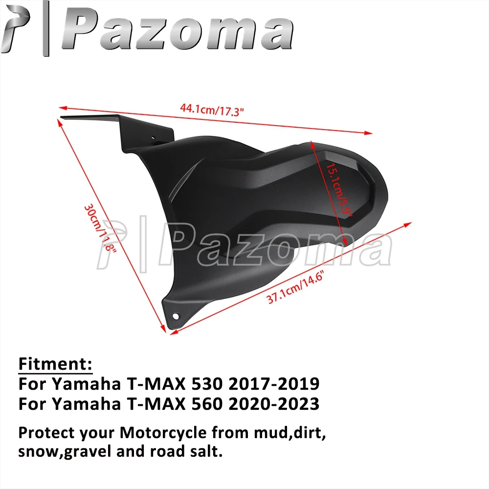 For Yamaha TMAX560 TMAX530 TMAX T-MAX 530 560 T-MAX530 T-MAX560 Motorbike Rear Fender Extender Mudguard Black Splash Guard Cover - Image 2