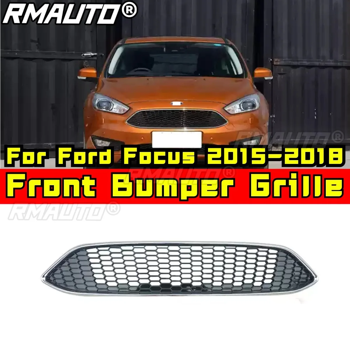 Front Bumper Grille for Ford Focus 2015-2018 Car Grille Racing Grills Front Grill Body Kit Modification Part Car Accessories