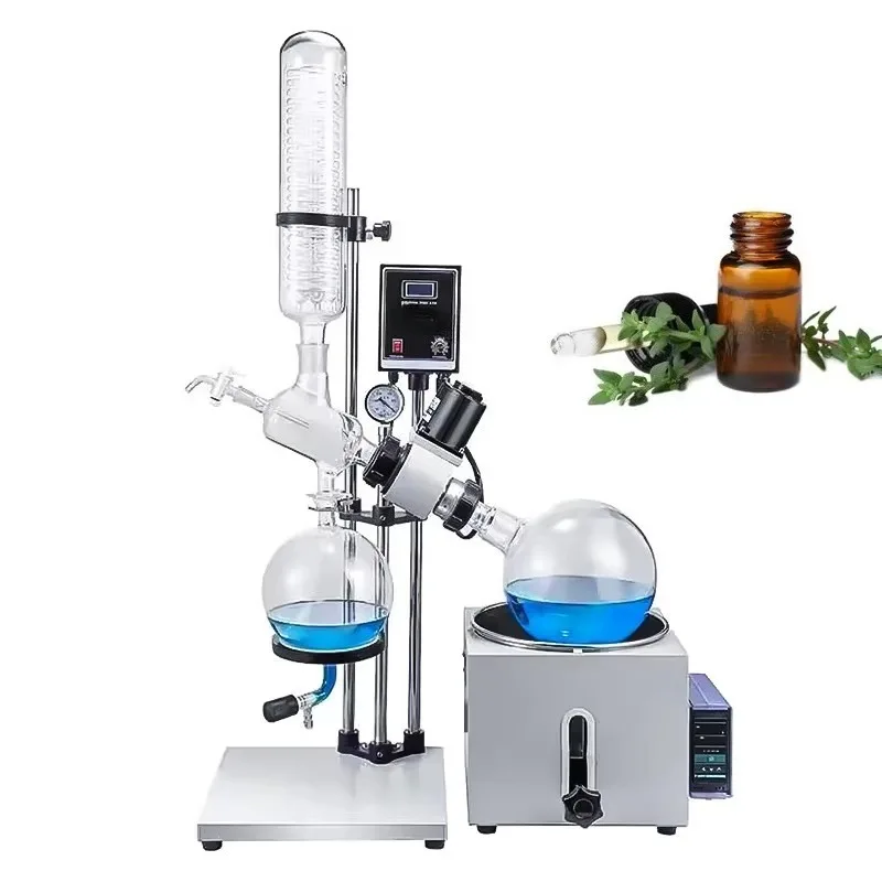 

Mini 2L Thin Film Distillation Rotovap Electric Rotary Vacuum Evaporator Chiller for Oil Featuring Core Motor Pump Components