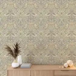 Papel tapiz de ladrón de fresa Natural, William Morris, papel tapiz extraíble de pelar y pegar, papel tapiz no wowen, papel artístico de pared