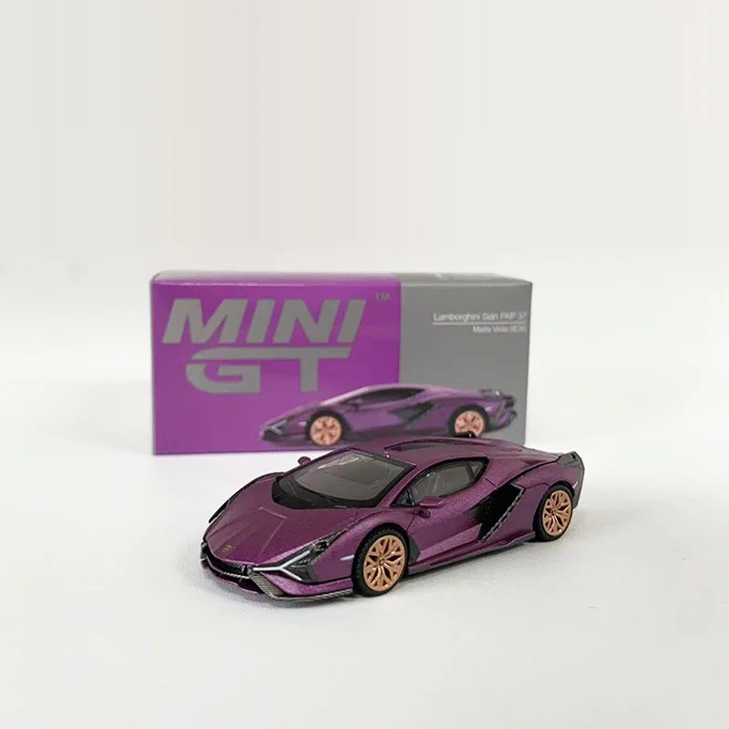 MINIGT 1:64 Modelo Carro Lambor Sian FKP 37 Veículo Esportivo de Metal Roxo Mate # 588 LHD