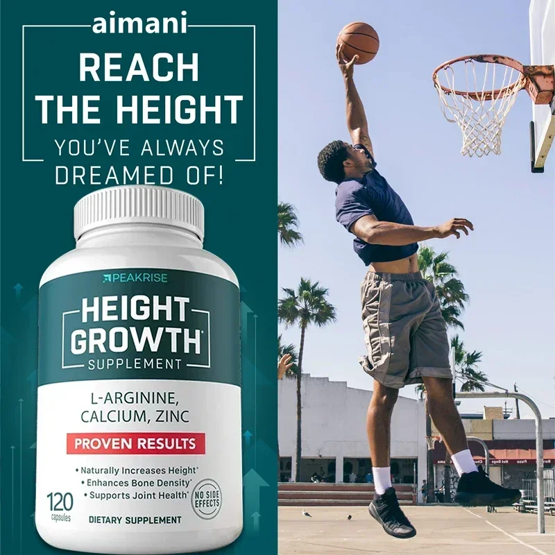 Height Supplement - Helps Bone Strengthening and Growth - Natural Height Increase, Calcium Zinc Supplement