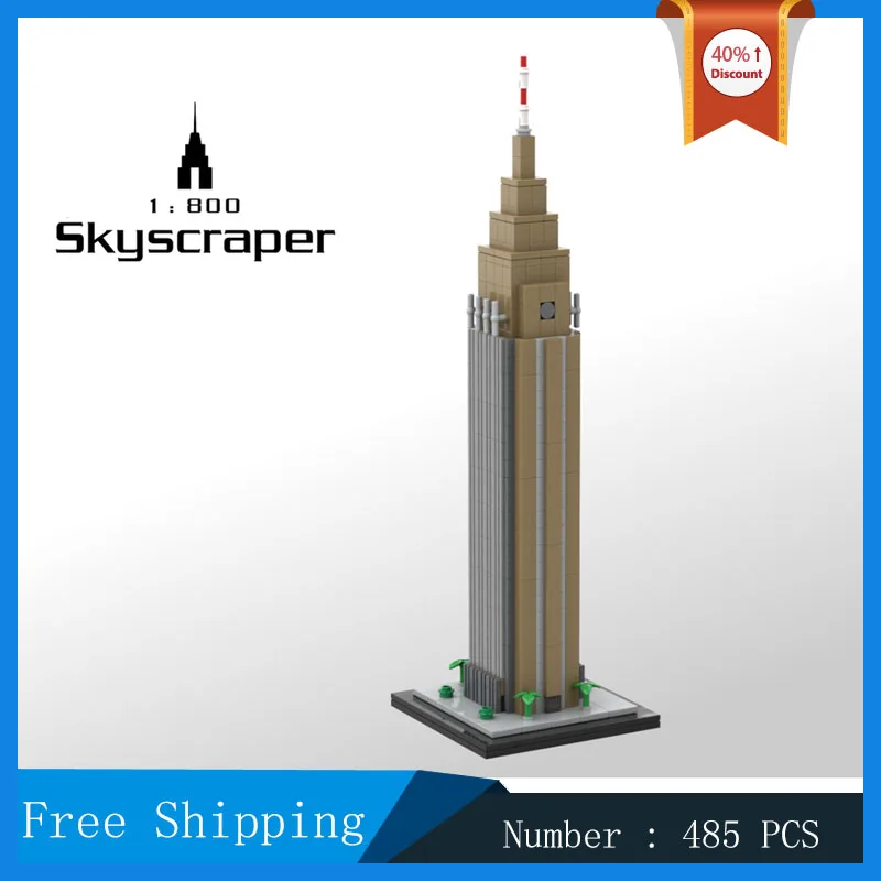 NTT Docomo Yoyogi Building 1:800 Scale Model Building Blocks Assembly MOC City Modern Skyscraper Clock Tower Collection Toy Gift