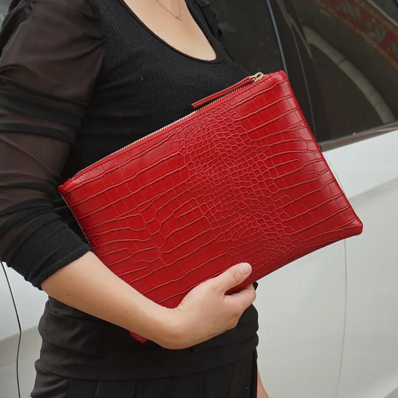 Fashion crocodile women\'s clutch bag pu leather women envelope evening bag 2023 new female Clutches Handbag bolsa feminina purse