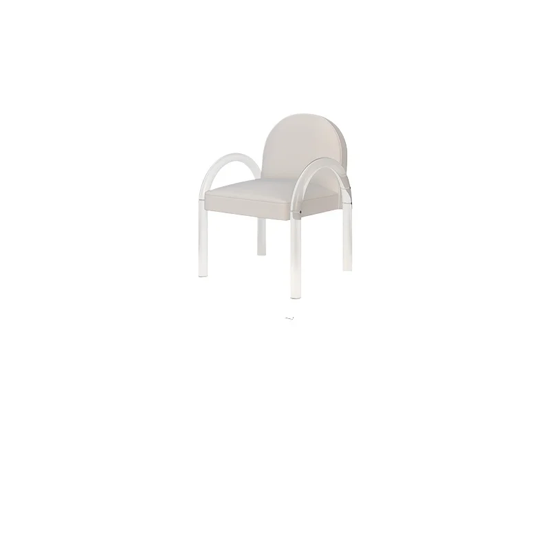 

Nordic simple dining chair, acrylic armrest, backrest chair, technical cloth leather art