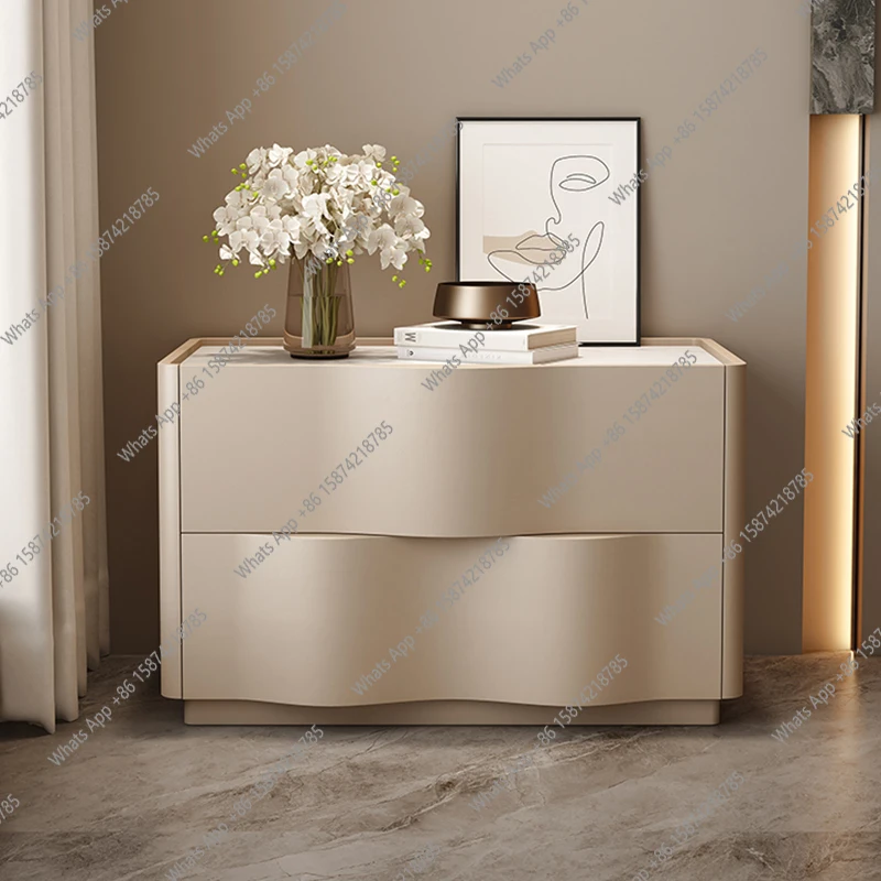Designer Minimalist Bedside Table Modern Simple Solid Wood Master Bedroom New Personality Premium Locker