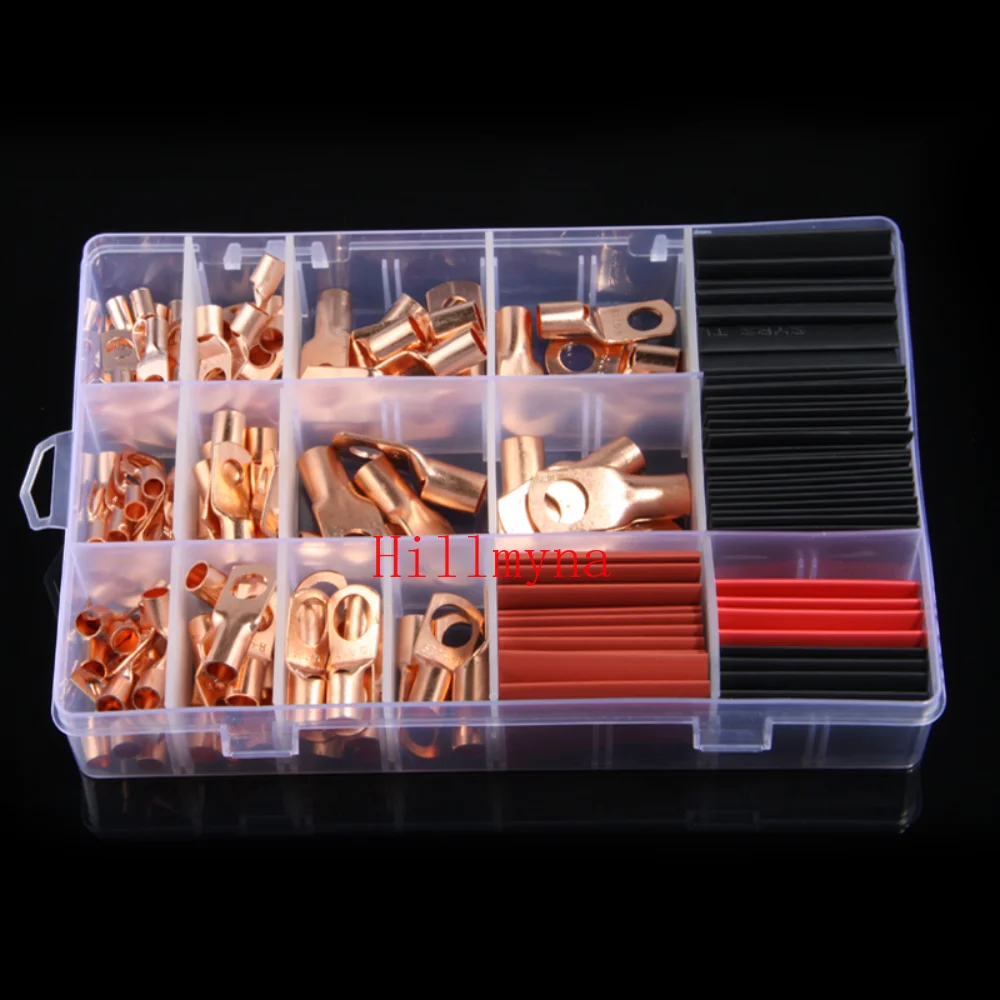 

120PCS Car Copper Lug Ring Terminals Cable Electrical Wire Crimp Connectors Kit