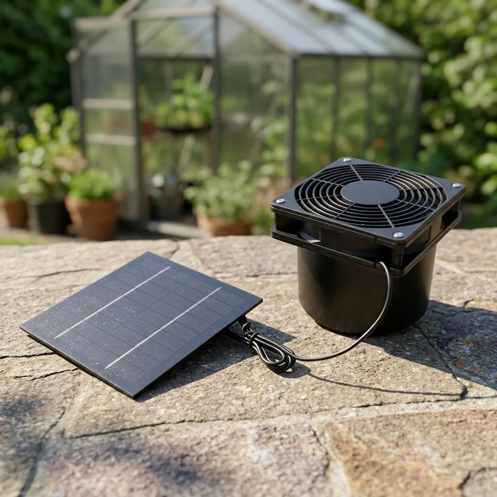 For Off-grid Ventilation 120 * 120 * 100mm Solar Ventilation Fan Deye 6V Open Circuit Weather Resistant Design