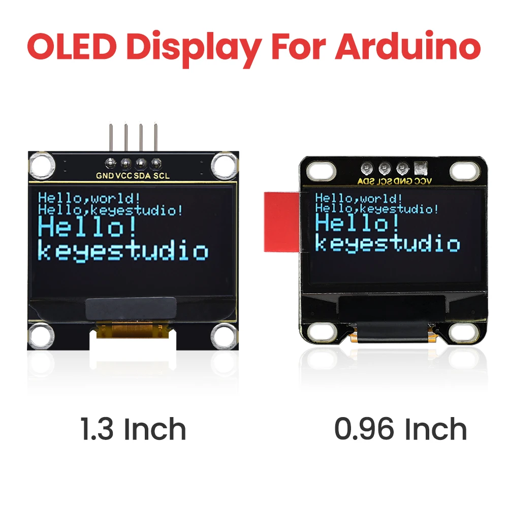 KEYESTUDIO 0.96''/1.3 '' OLED Module/128X64 Blue LCD LED Display Module IIC/ 12C Serial for Arduino Programming Projects