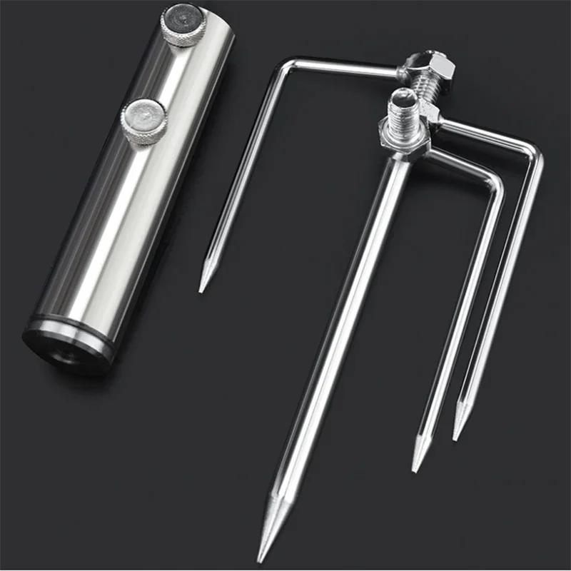 Tough Stainless Steel Fishing Umbrella Patio Umbrella Holder Parasol Bracket Manual Beach Sand Auger Fix Wind Protection Base view 6