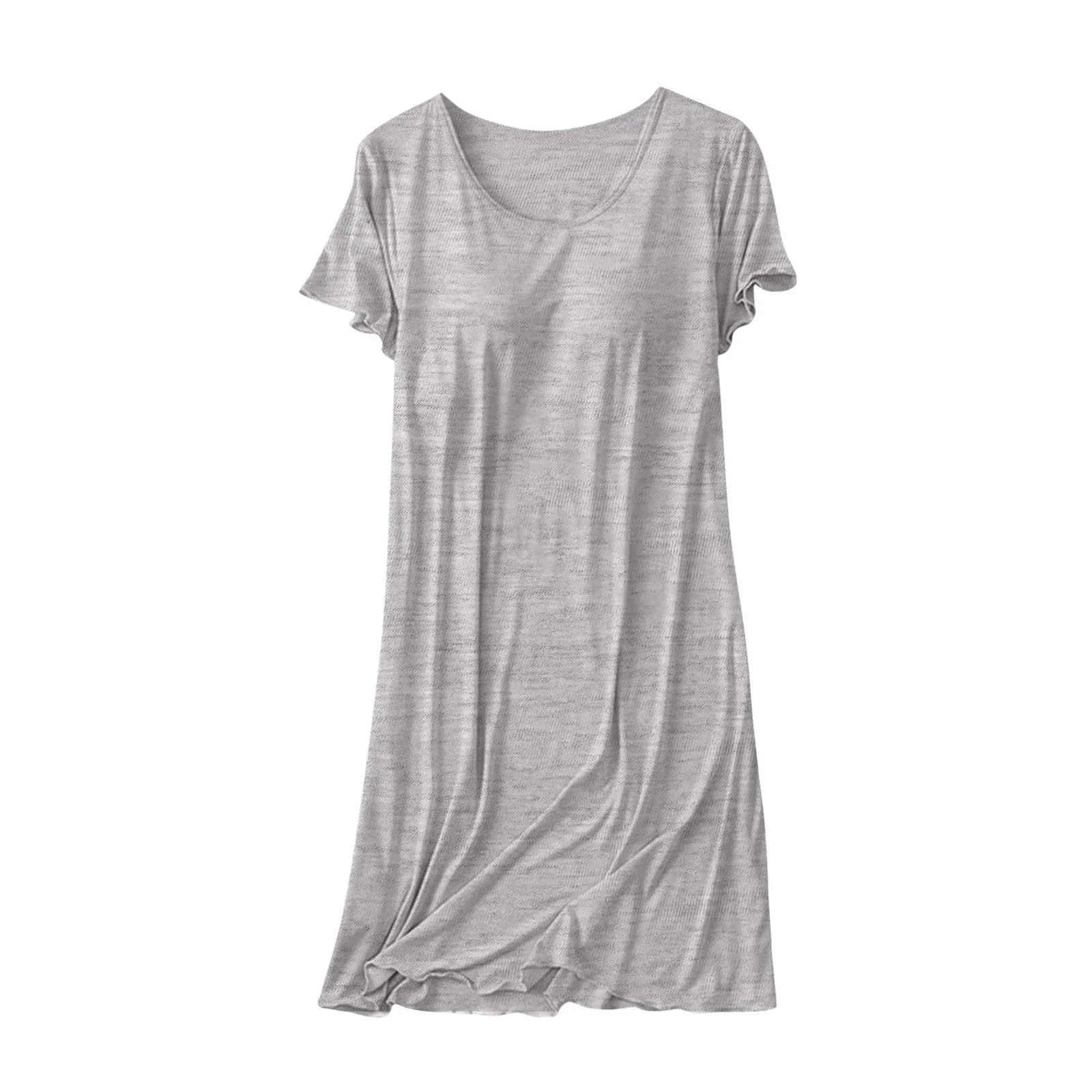 

Nightgown Woman Nightie Big Size Chest Pad Home Wear Short Sleeve Nightdress Sexy Nightshirt Summer Sleepwear House Dresses
