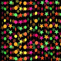 Neon Fluorescent Garland Round Pentagram Blacklight Glow Party Decor Happy Birthday Banner Neon Party Xmas Tree Decoration