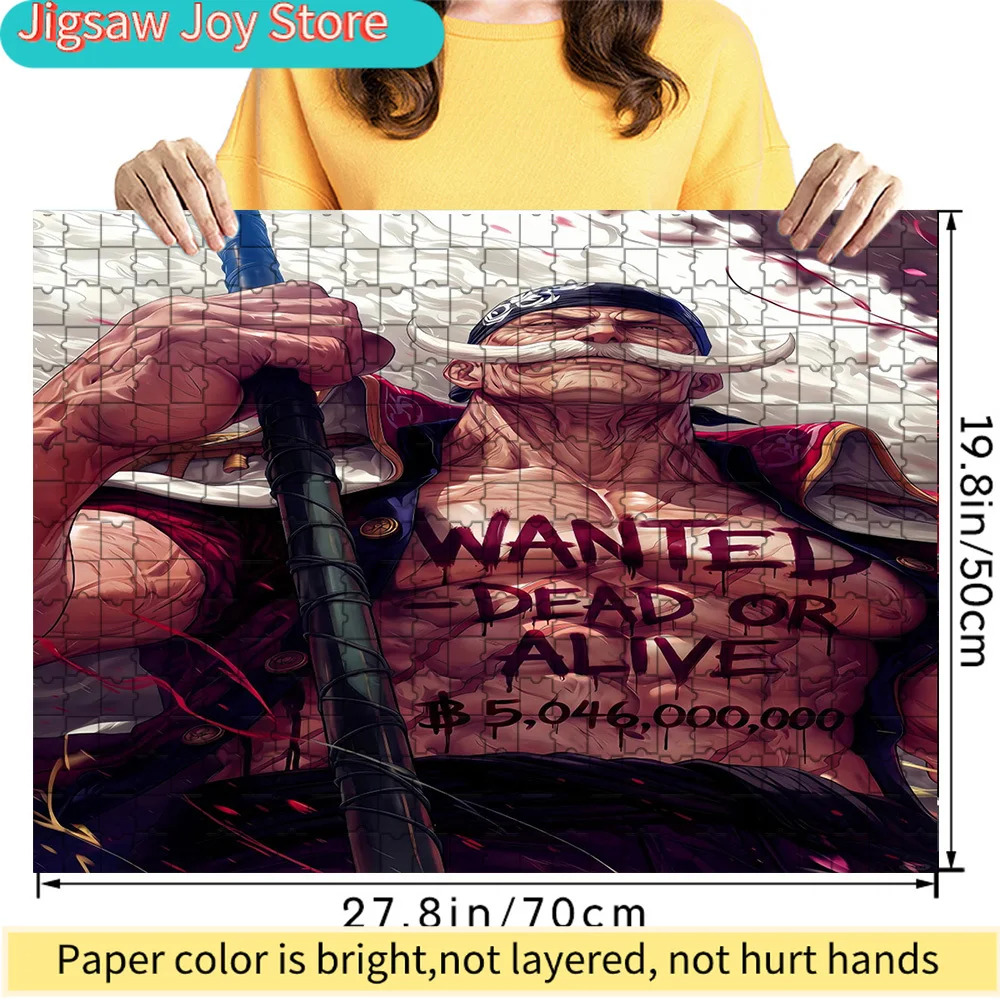 

Премиум-пазл из бумаги: Эдвард Ньюгейт (Белоборода) с дизайном плаката с розыскным листом, аниме-арт, высококачественный картонный пазл