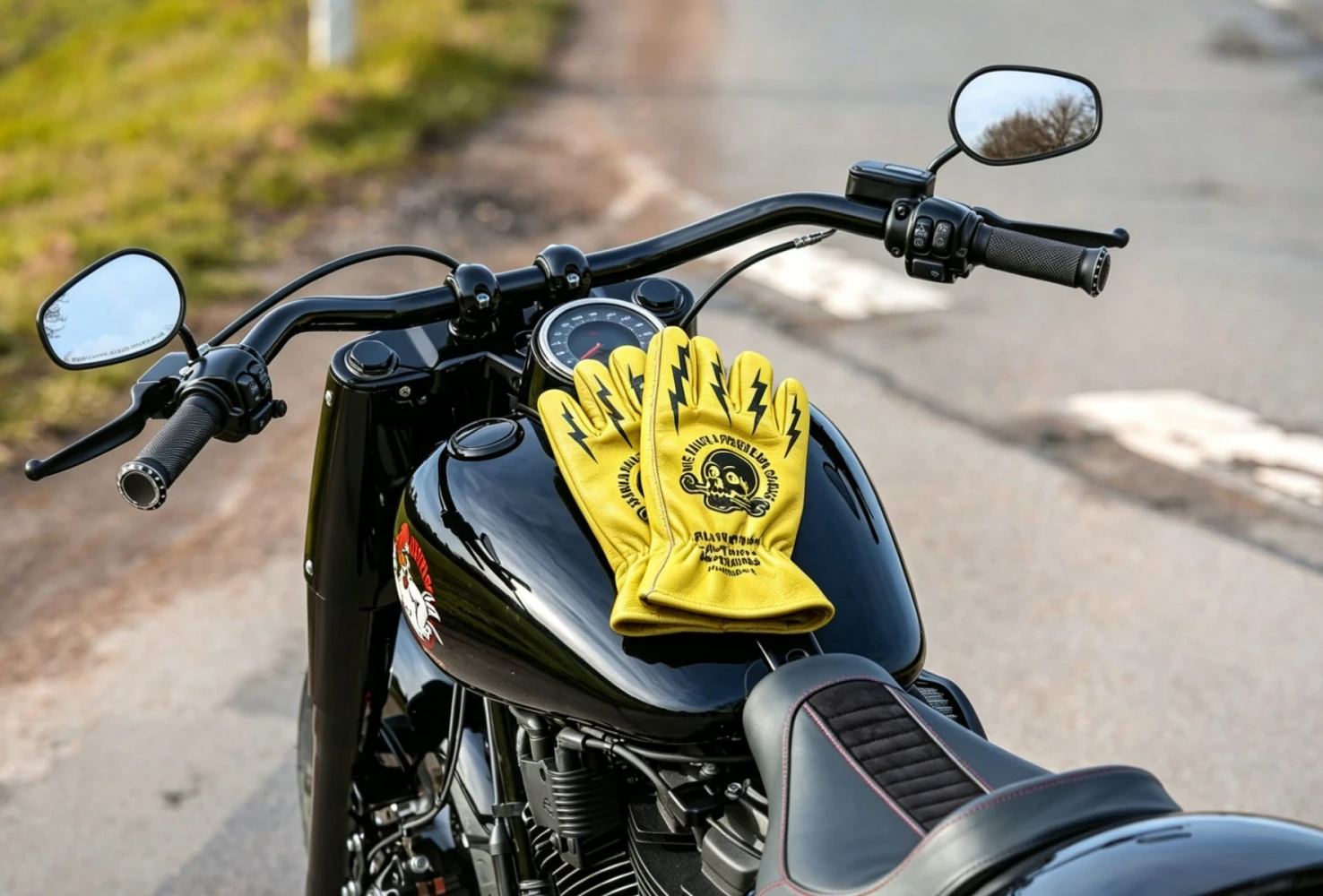 Vintage Skull Print Leather Motorcycle Gloves Multi-Purpose for Gardening Camping Riding Outdoor Use Cowhide Leather Work Gloves image 6