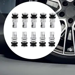 10 Pieces Metal Valve Stems Premium Tubeless Valve Stem Replaces Tyre Valve Short Stems for Truck Motorcycle Car ATV Boat