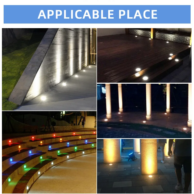 HOTOOK IP65 Waterproof Recessed Deck Inground Spotlight Outdoor Garden Landscape Round Ground Buried Led Underground Light