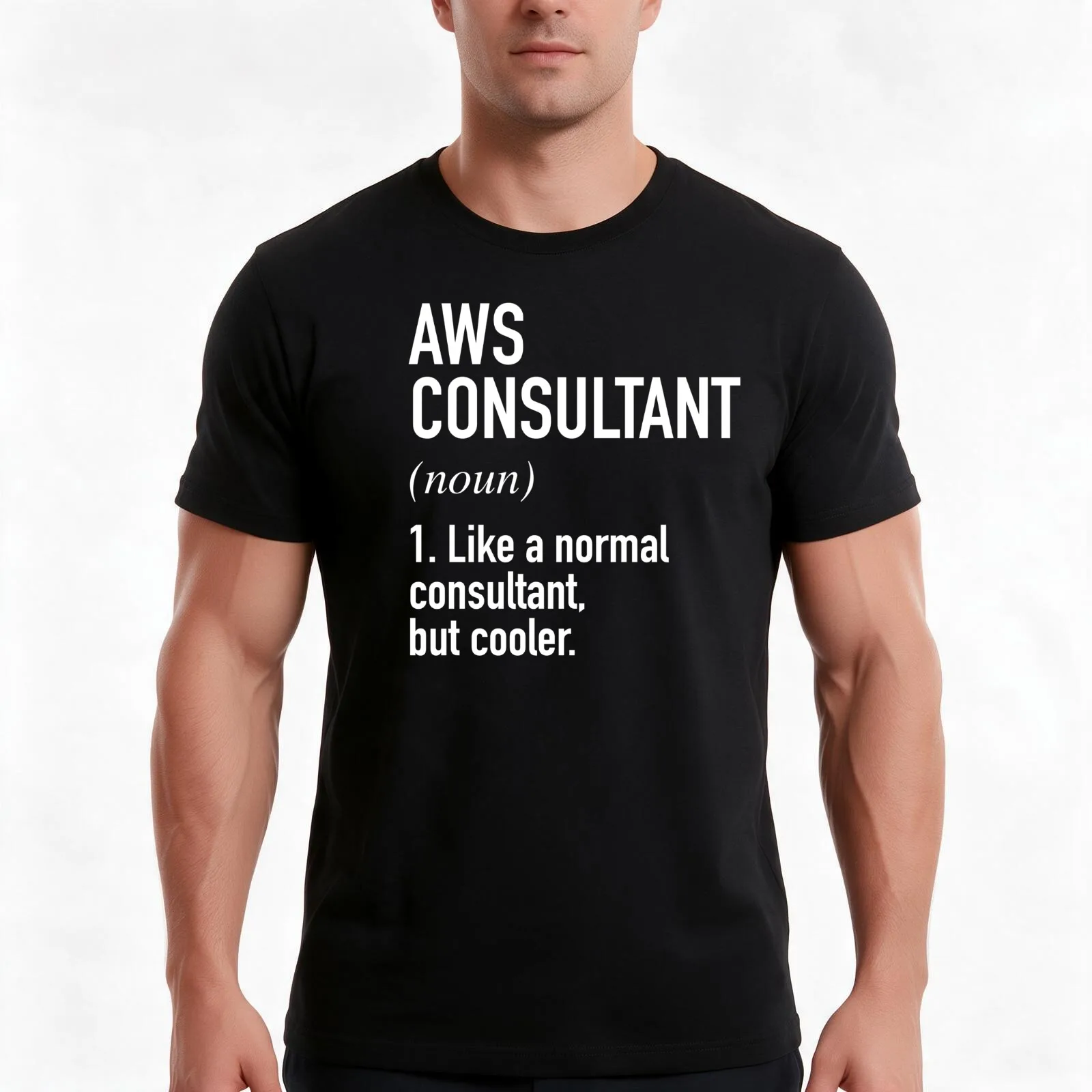 AWS Consultant Defined T-Shirt Summer Casual Cotton Tee Oversized Streetwear Tops Vintage Graphic Print Unisex Men Women