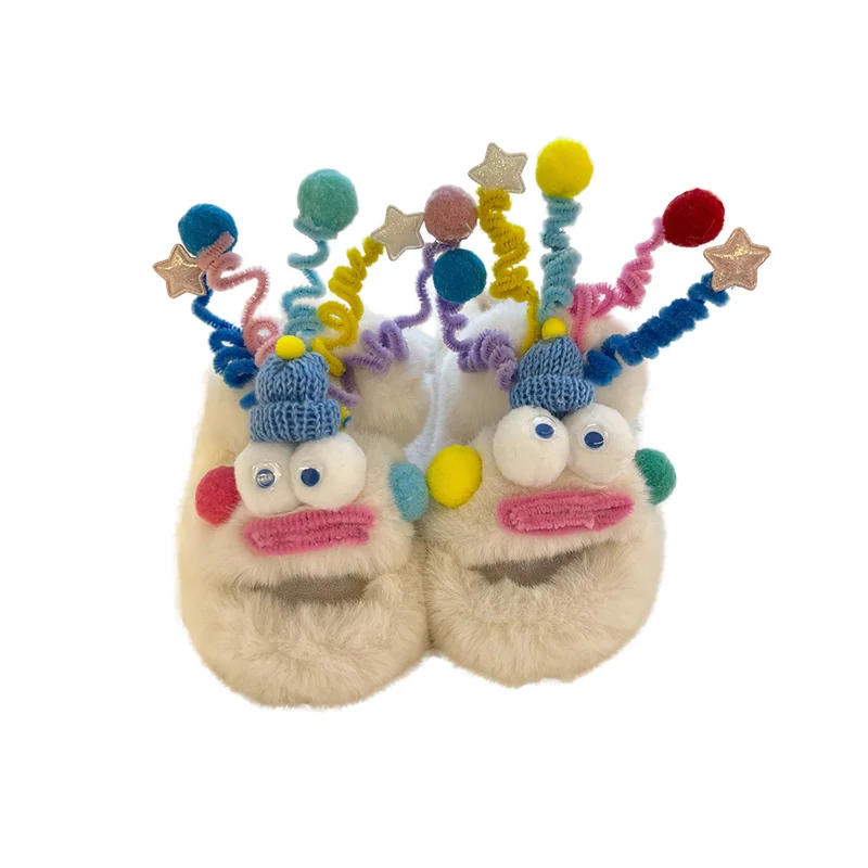 شباشب قطنية بنعل سميك وقطيفة توفر الدفء المضاد للانزلاق ومقاومة التآكل للاستخدام المنزلي شباشب شعر بعد الولادة #6