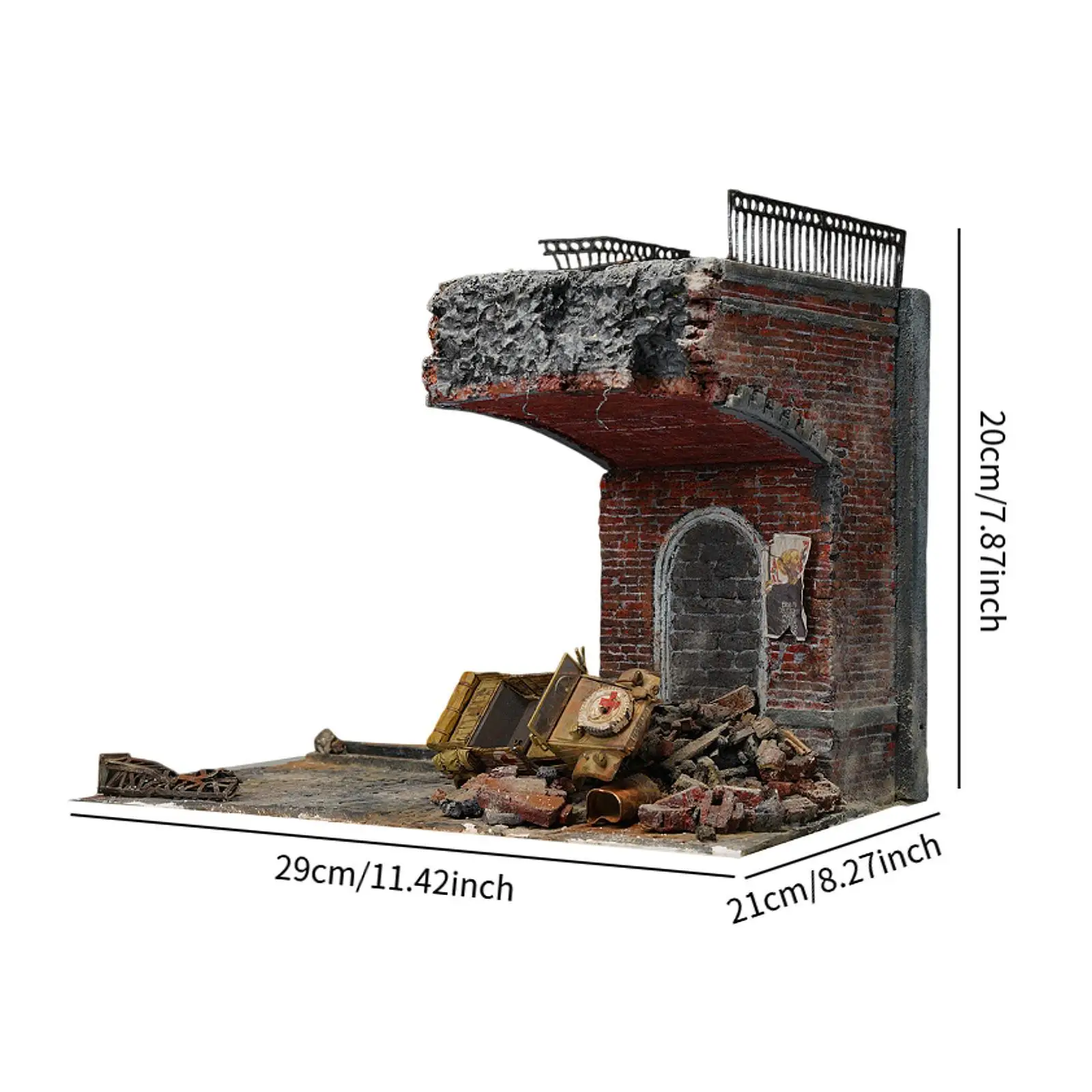 1/35 układ budynku mostu dekoracje kolekcja akcesoriów ozdoby krajobraz DIY wyświetlacz diorama scena uliczna Model montażowy