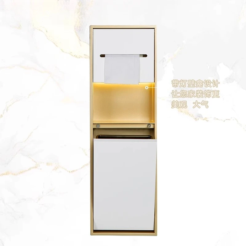

Contrasting color design Light luxury tissue box Shelf trash can Bathroom Embedded niche cabinet Support customization