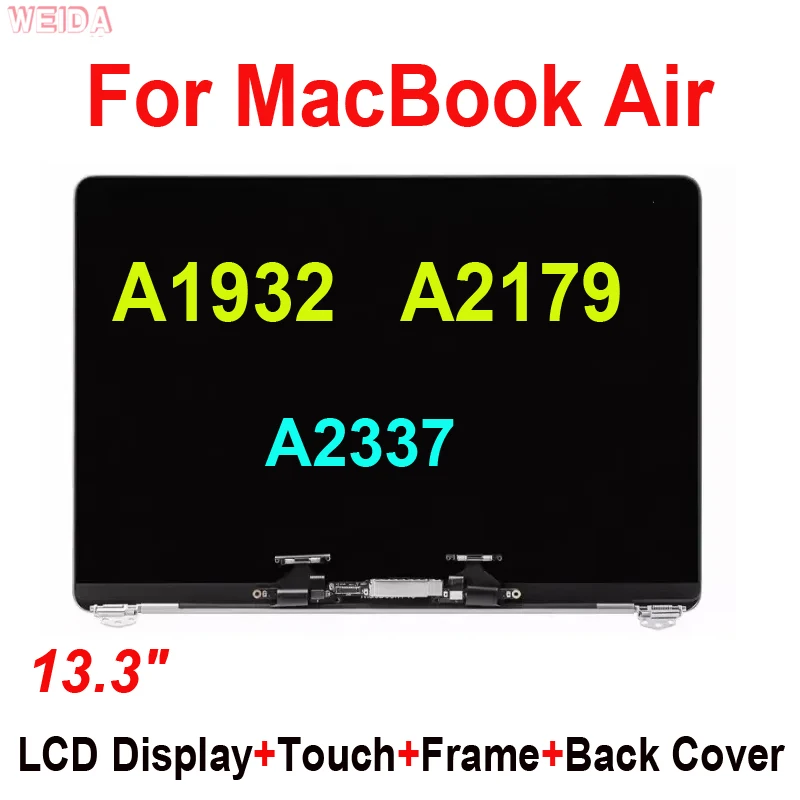 

13.3" For MacBook Air A1932 2018 Years A2179 2019 Years A2337 2020 Years Upper Half Set LCD Display Touch Back Cover LCD Screen