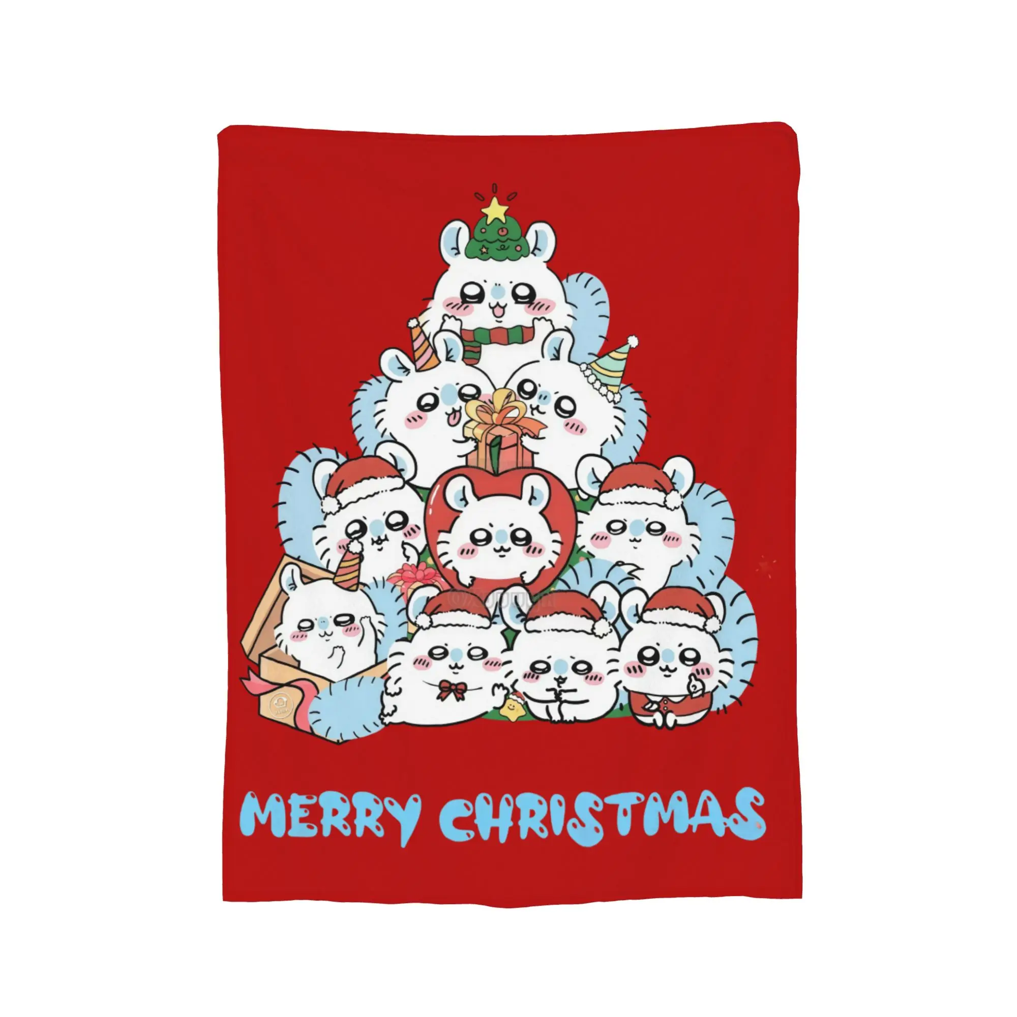 Momonga Kawaii C-Chiikawas عيد الميلاد بطانية المرجان الصوف أفخم لينة رمي البطانيات ل أريكة الفراش في الهواء الطلق يلقي #2