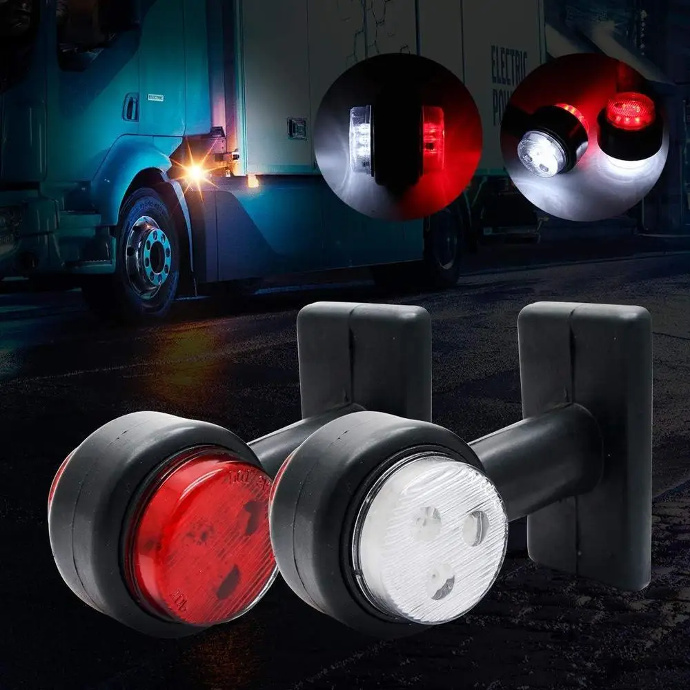 

2pcs 12 LED Car Truck Trailer Elbow Rubber Side Marker Indicator Light Outline Rear Trailer Truck Lights Fits all vehicles