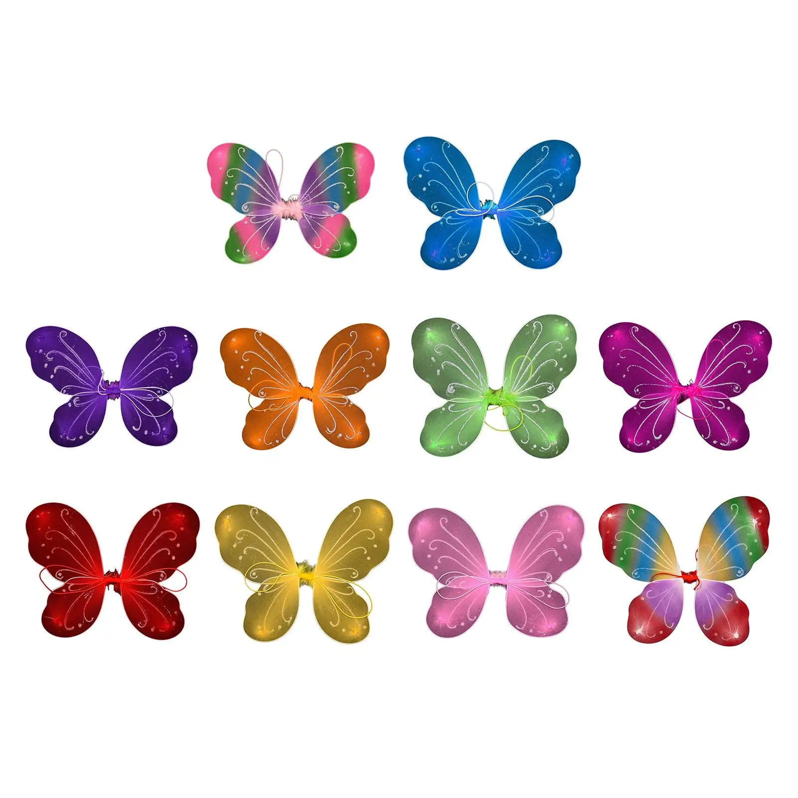 Ailes de papillon créatives pour enfants, costume de cosplay léger, accessoires photo, cadeau d'anniversaire