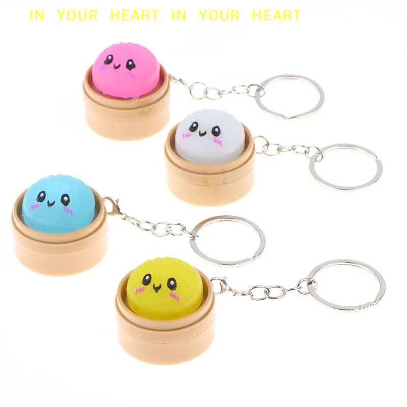 【X】Steamed Bun Squeeze Keychain Cute Kawaii Soft Mini Stress Relief Bag Decor for Teen Kids Birthday Gifts