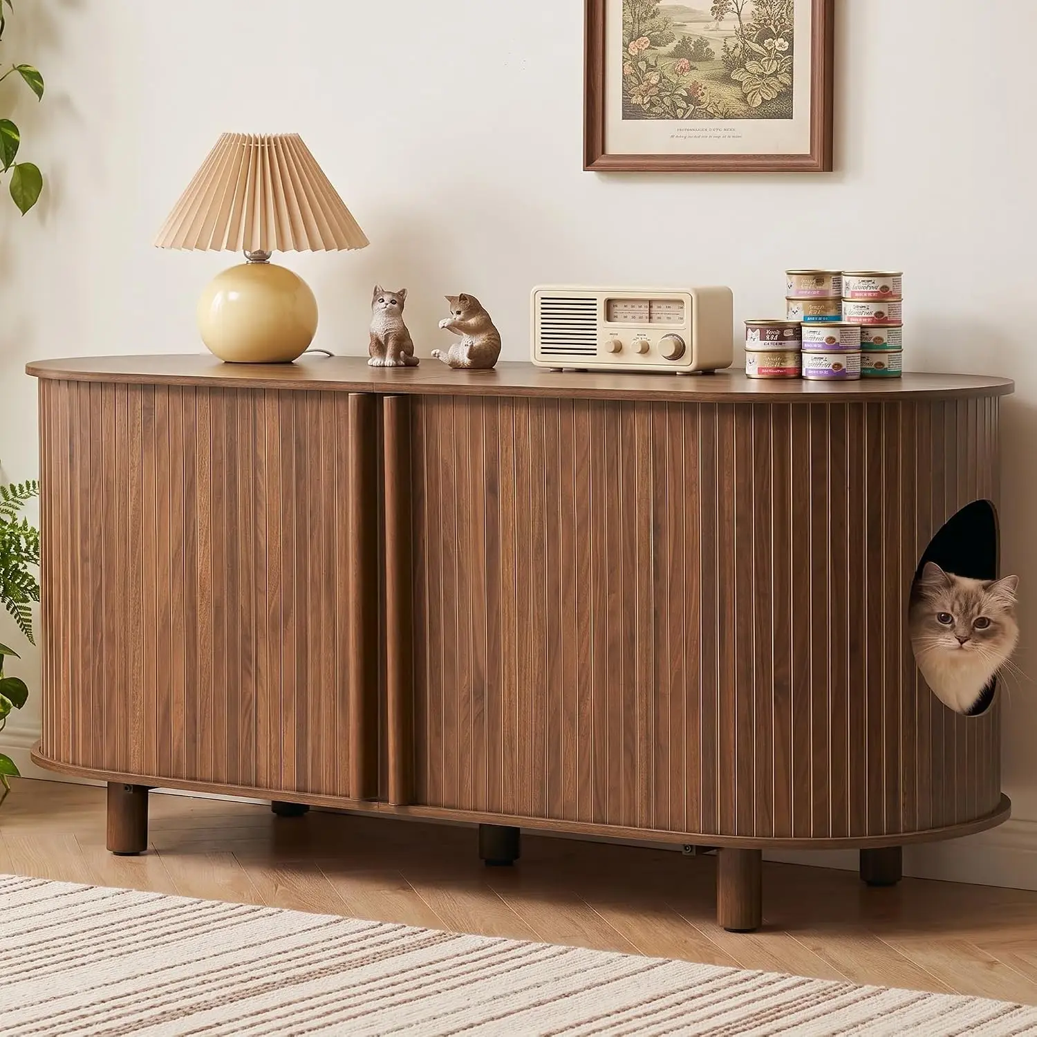 Double Litter Box Enclosure Furniture, 51