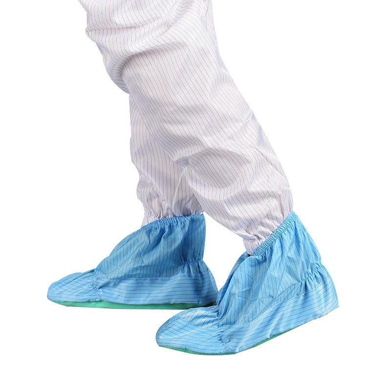 H-3501 ESD Anti-static Shoes Covers Wear-resistant Rubber Sole for Biotechnology Microelectronics Food Factory
