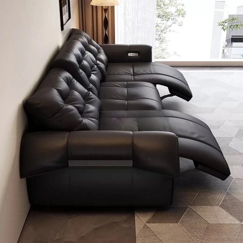 Adjustable Leather Electric Sofa Two Seater Armrest Oversized Loveseat Recliner Sofa Modern Luxury Bankstellen Home Furniture