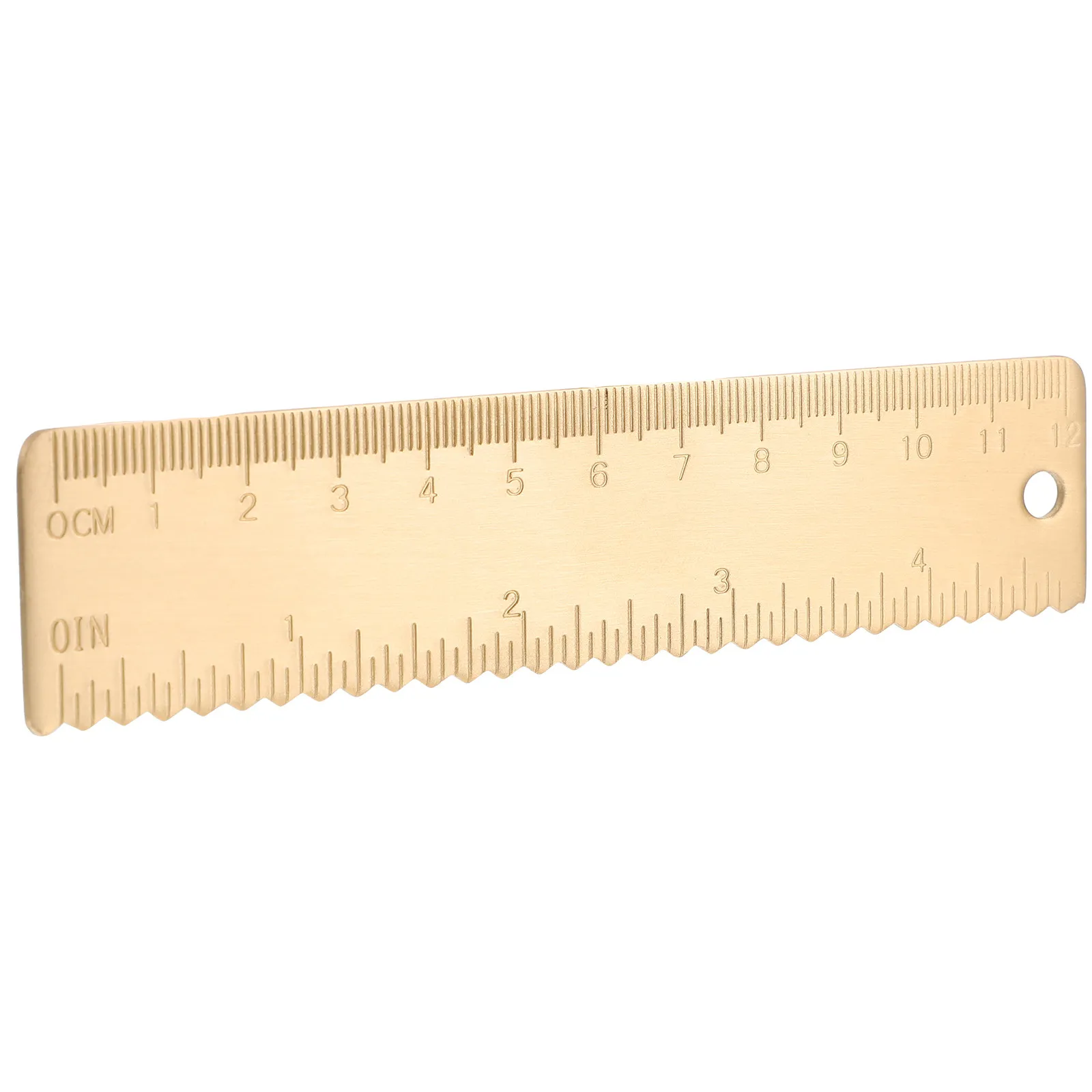 1pcs Brass Scale Ruler Multi-Function Metal Straight Edge Portable Student Gift Office Measuring Tool Engineering Drawing Ruler