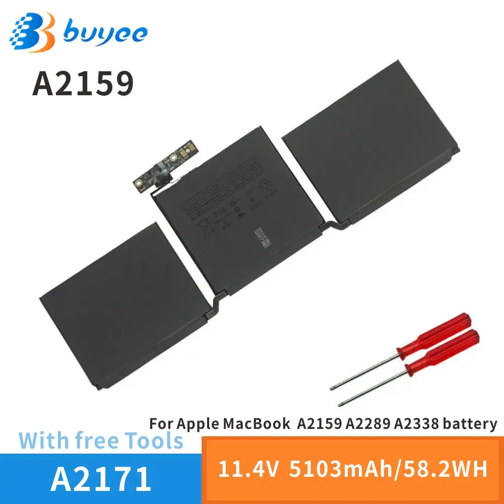 

New A2171 Original Laptop Battery Replacement For MacBook Pro 13" 2019 Year A2289 A2159 A2338 Notebook 11.41V 5103mAh With Tools