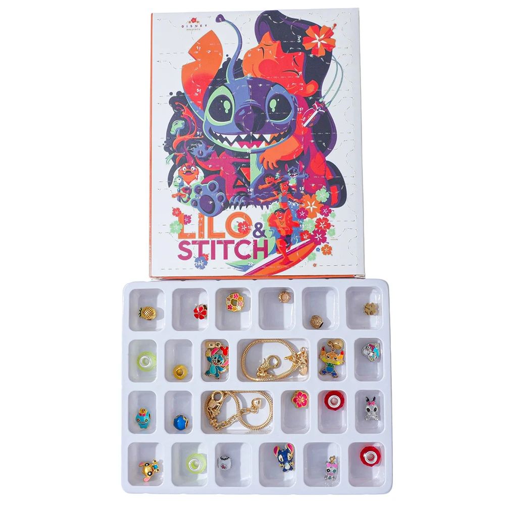 Disney Lilo & Stitch-abalorio de dibujos animados, caja ciega, accesorios colgantes DIY, regalos de tendencia navideña para amigos ﻿