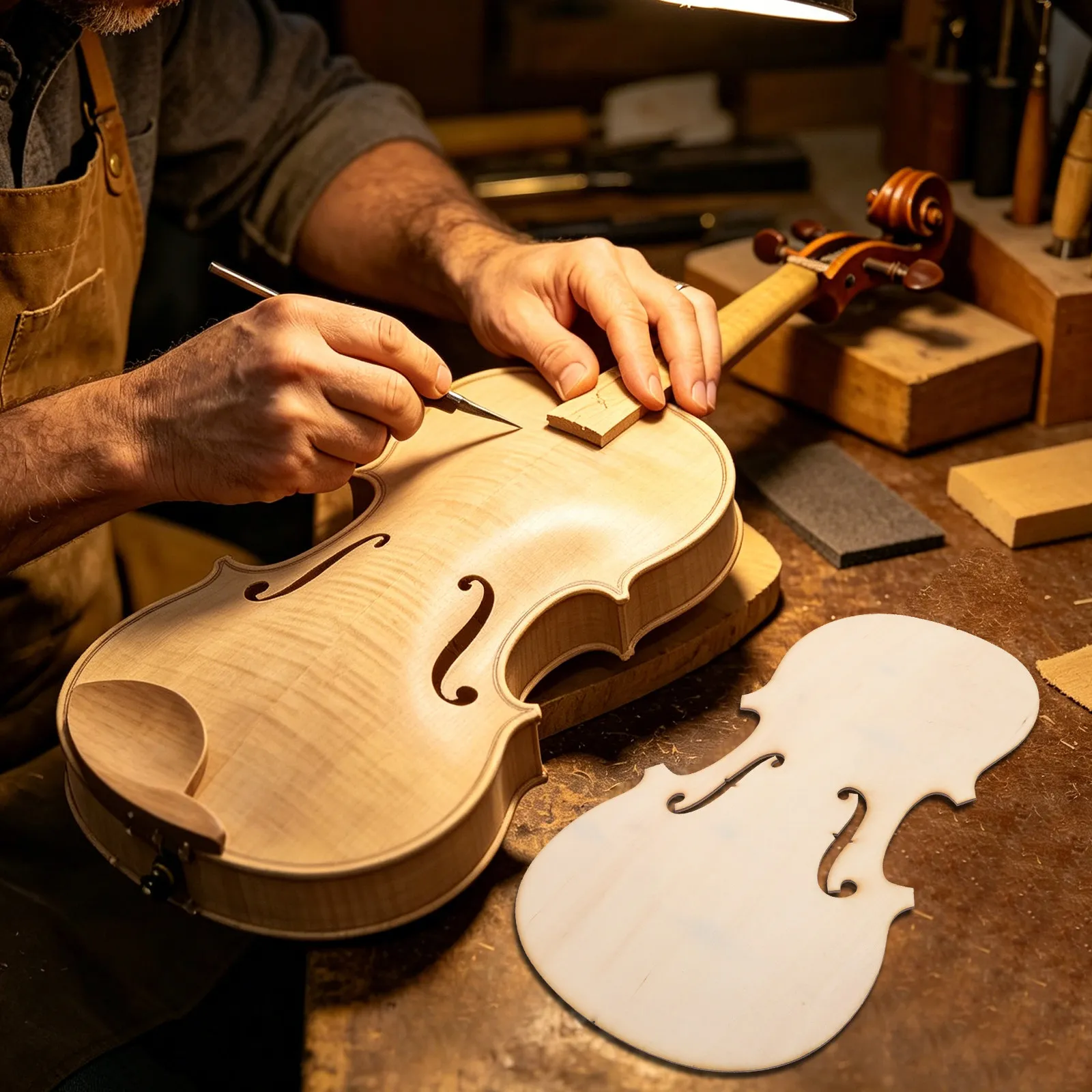 Unfinished Violin Front Plate Replacement 4 4 Size Violin Making Soundboard Material Luthier Supply DIY Repair Accessory