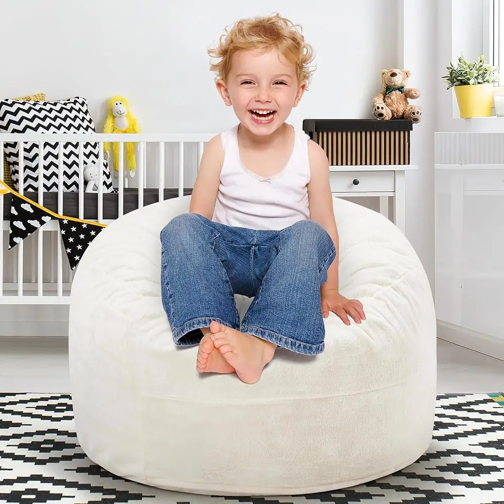 

Bean Bag Chairs 2.5Ft Bean Bag Chair With Memory Foam Filled & Plush Cover Small Bean Bag Chairs For Playroom, Living Room,