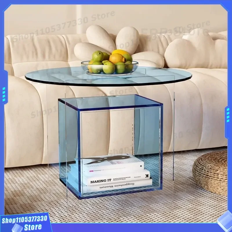 Nordic Cream Style Small Coffee Table Solid Wood Edge Side Cabinet Simple Storage Movable Bedside Table For Living Room