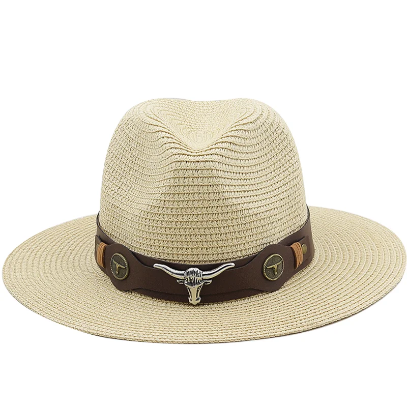 Classic Panama Hat Summer Sun Hats for Women Man Beach Straw Hat for Men UV Protection Jazz Fedora chapeau femme X XL