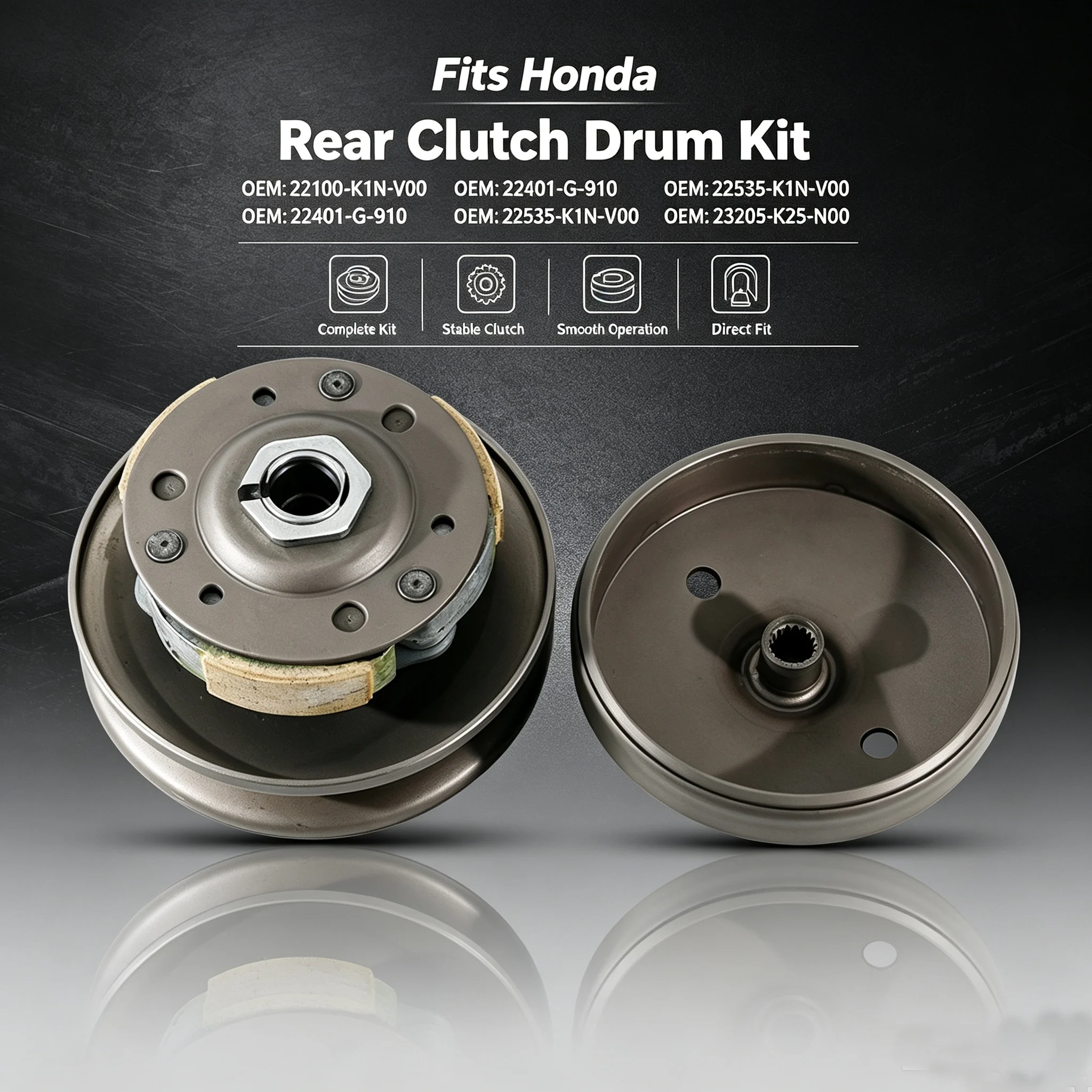 Rear Clutch Drum For Honda Vario160 ACB160 AirBlade 160 ACA160 Click160 ACB160 OEM:22100-K1N-V00 22401-G-910 22535-K1N-V00