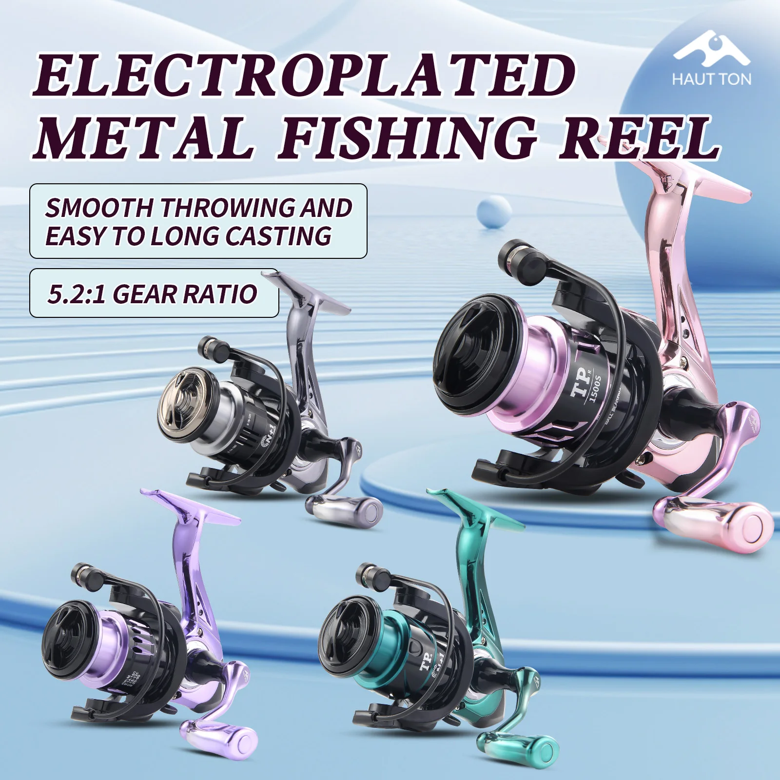Lightning 1500S/3000M/4000L carrete de pesca 5,2:1 3+1BB agua y salada - imagen 2