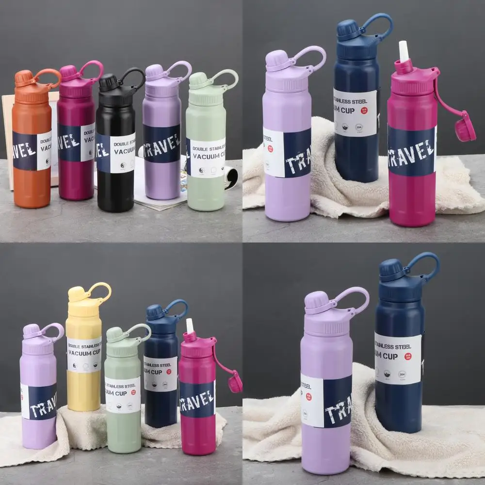 

840ml Macaron Style Dynamic Sports Water Bottle Large Capacity Insulated Cup Stainless Steel Vacuum Flask for Students Outdoor