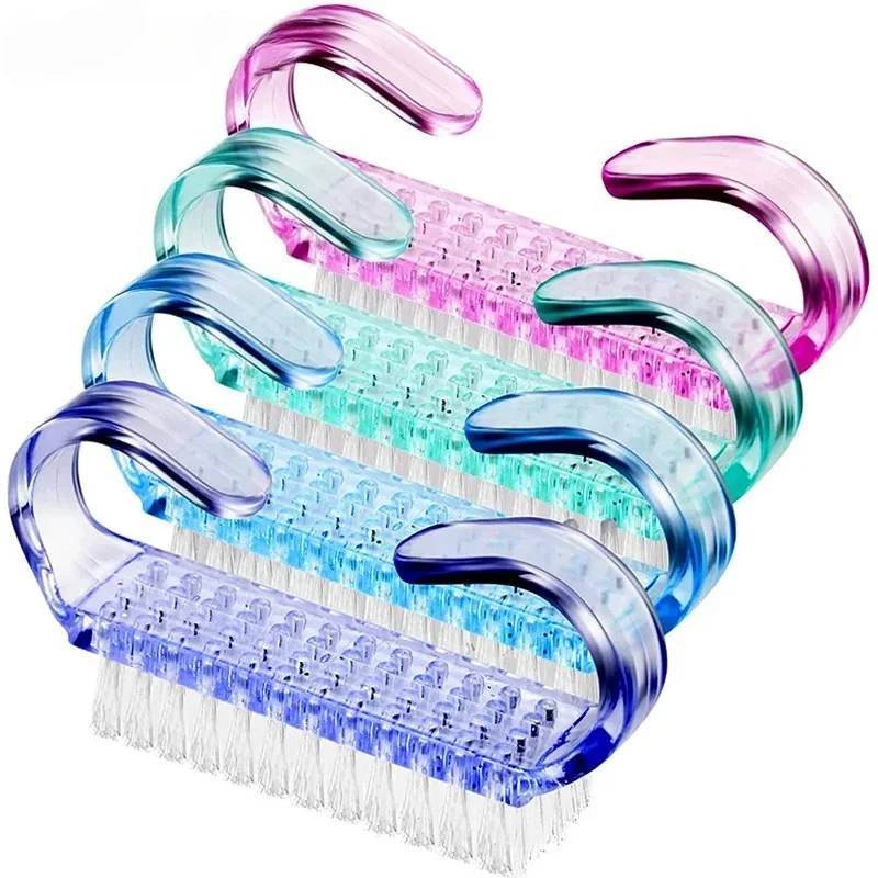 10/1Set Plastic Nail Brushes Mix Color Nail Hand Scrubbing Cleaning Brush Dust Cleaner Nail Art Manicure Soft Remover Tools