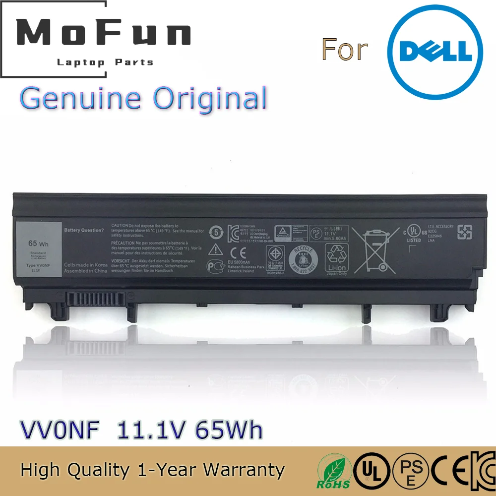 

Brand New Original VV0NF 11.1V 65Wh Laptop Battery for Dell Latitude E5440 E5540 1N9C0 F49WX NVWGM CXF66 9TJ2J