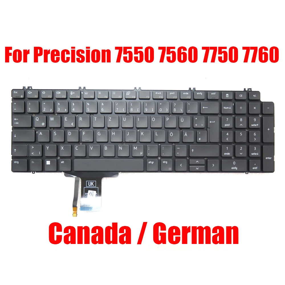 

Backlit GR CA Laptop Keyboard For DELL For Precision 7550 7560 7750 7760 0H6DF7 H6DF7 0NN0MK NN0MK PK132V72B10 Canada German New