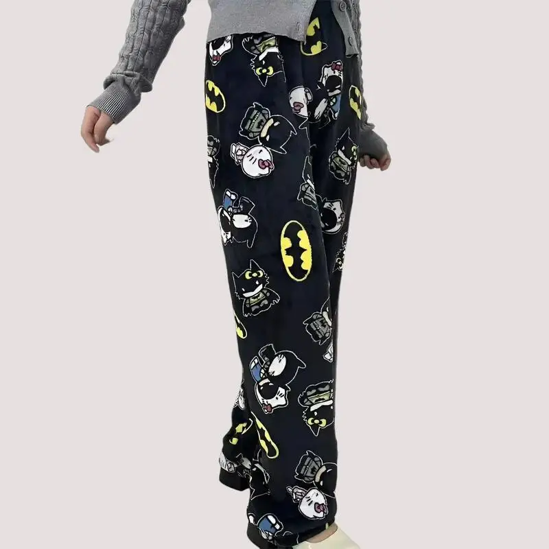 

Женские брюки для сна с героями мультфильмов Sanrio Hello Kitty, весна-осень, новая кавайная верхняя одежда, домашние брюки, милые повседневные брюки в стиле аниме для подростков