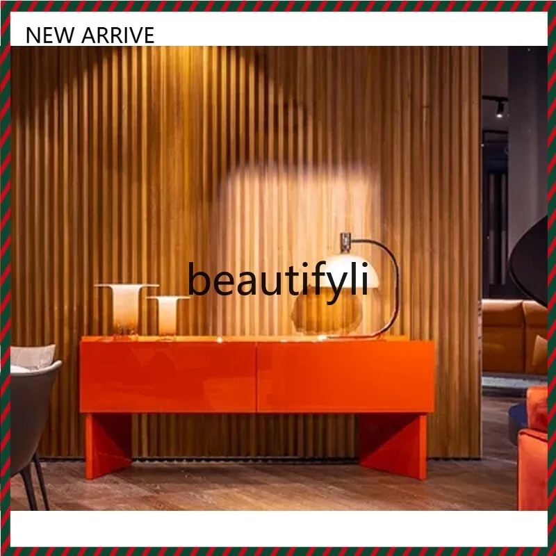 D2520 Minimalist side cabinet, living room against the wall locker, modern simple villa, high-end storage cabinet